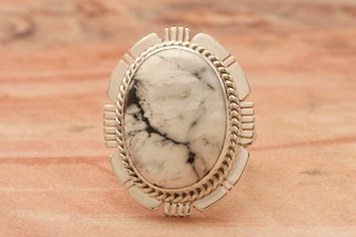Genuine White Buffalo Turquoiuse Sterling Silver Ring